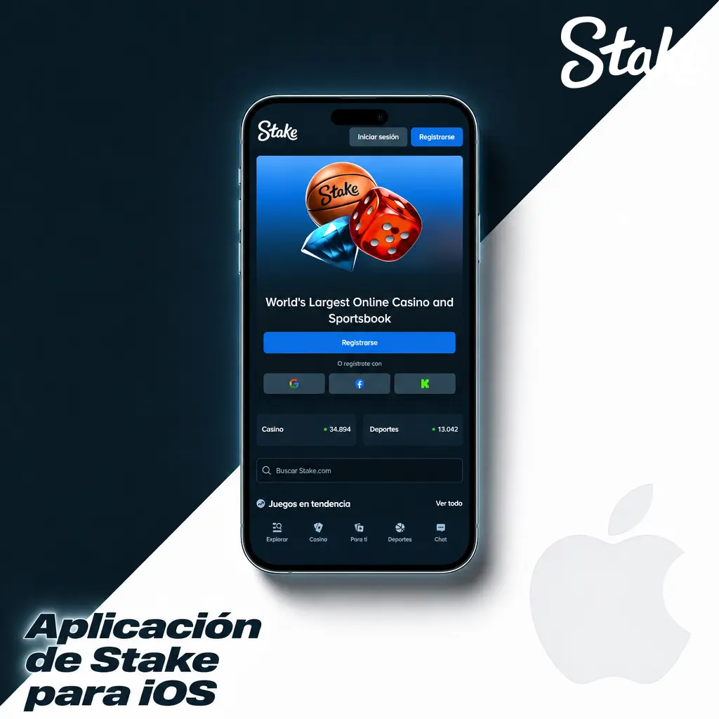 Aplicación de Stake para iOS instalada como PWA en pantalla de inicio de iPhone y iPad, compatible desde iOS 14
