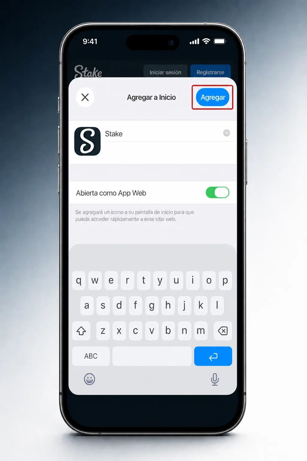 Descarga la app Stake para iOS mediante acceso directo desde Safari, sin usar la App Store, en pocos minutos.