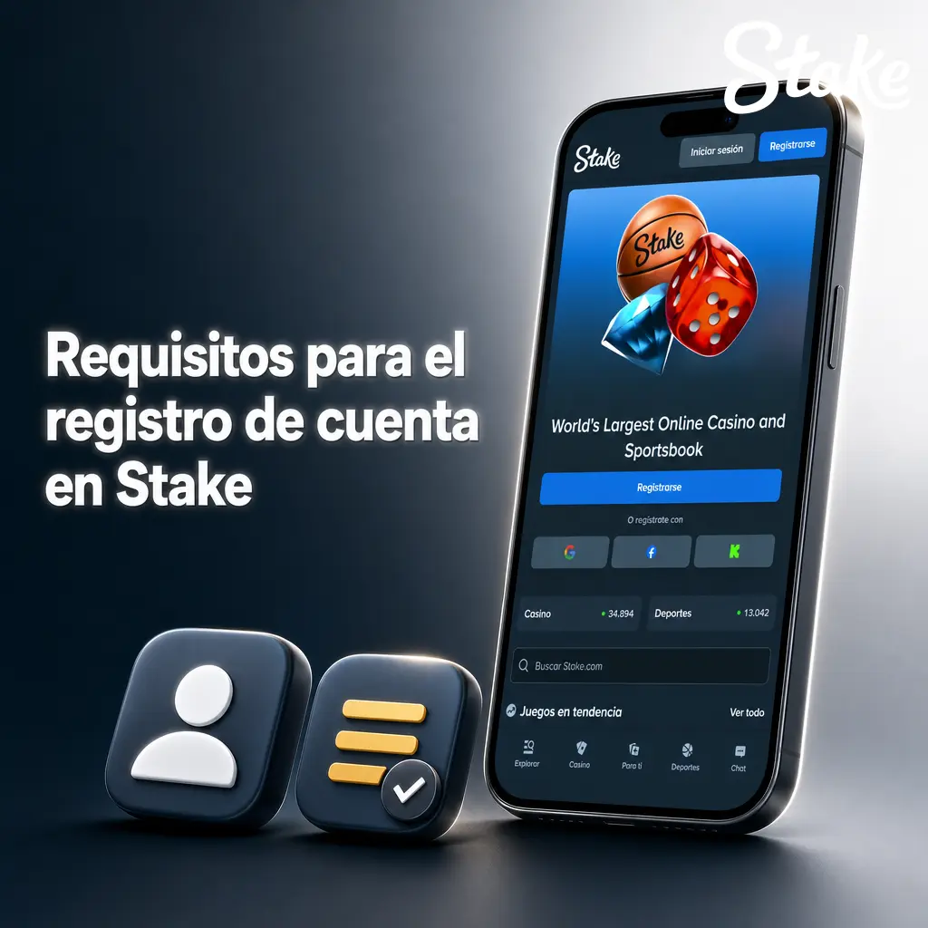 Requisitos para registrarse en Stake: edad mínima, datos verídicos, una cuenta por persona y país habilitado